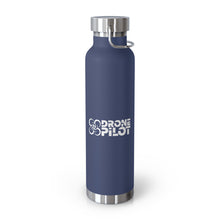 Load image into Gallery viewer, Drone Pilot (White Logo) Copper Vacuum Insulated Bottle, 22oz
