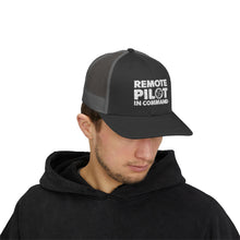 Load image into Gallery viewer, Remote Pilot In Command Trucker Cap (White Logo)