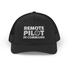 Load image into Gallery viewer, Remote Pilot In Command Trucker Cap (White Logo)