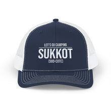 Load image into Gallery viewer, Let's Go Camping SUKKOT (White Letter) Snapback Trucker Cap