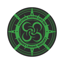 Load image into Gallery viewer, Drone Landing Pad Drone Design- (Rug) 60 in. diameter (5Ft) Green