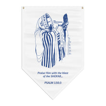 Load image into Gallery viewer, Shofar Watchman Psalm 150:3 Pennant Banner