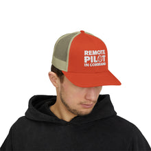 Load image into Gallery viewer, Remote Pilot In Command Trucker Cap (White Logo)