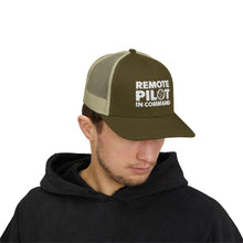 Load image into Gallery viewer, Remote Pilot In Command Trucker Cap (White Logo)