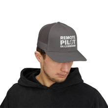 Load image into Gallery viewer, Remote Pilot In Command Trucker Cap (White Logo)