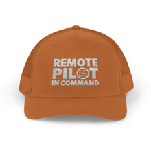 Load image into Gallery viewer, Remote Pilot In Command Trucker Cap (White Logo)