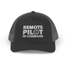 Load image into Gallery viewer, Remote Pilot In Command Trucker Cap (White Logo)
