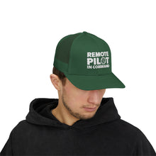 Load image into Gallery viewer, Remote Pilot In Command Trucker Cap (White Logo)