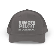 Load image into Gallery viewer, Remote Pilot In Command Trucker Cap (White Logo)