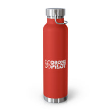 Load image into Gallery viewer, Drone Pilot (White Logo) Copper Vacuum Insulated Bottle, 22oz