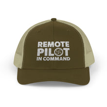 Load image into Gallery viewer, Remote Pilot In Command Trucker Cap (White Logo)