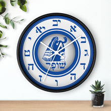 Load image into Gallery viewer, Shofar Watchman Wall clock (Blue & White)