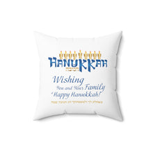Load image into Gallery viewer, Happy Hanukkah Square Pillow
