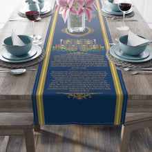 Load image into Gallery viewer, Shabbat Table Runner (Blue)