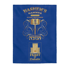 Load image into Gallery viewer, Hashem's Hammer (Hanukkah) velveteen blanket.