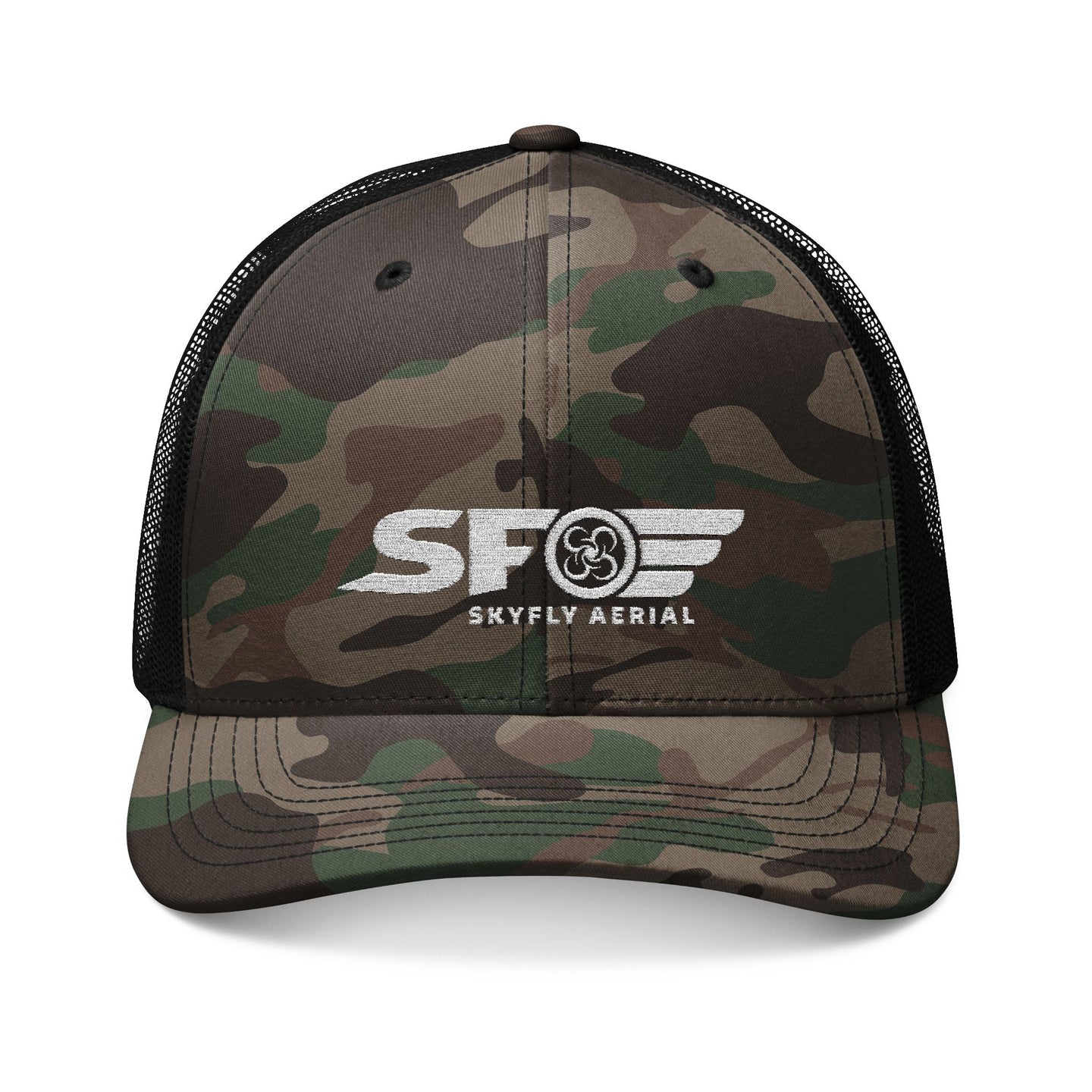 Skyfly Aerial Camo Trucker Hat (Embroidery)