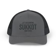 Load image into Gallery viewer, Let&#39;s Go Camping/Sukkot Snapback Trucker Cap
