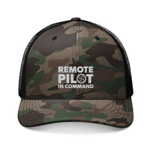 Load image into Gallery viewer, Remote Pilot In Command Camo Trucker Hat (Embroidery)
