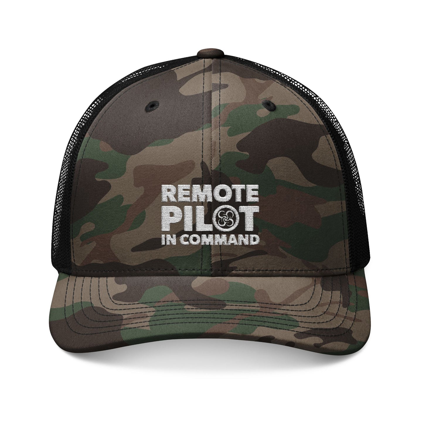 Remote Pilot In Command Camo Trucker Hat (Embroidery)