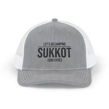 Load image into Gallery viewer, Let&#39;s Go Camping/Sukkot Snapback Trucker Cap
