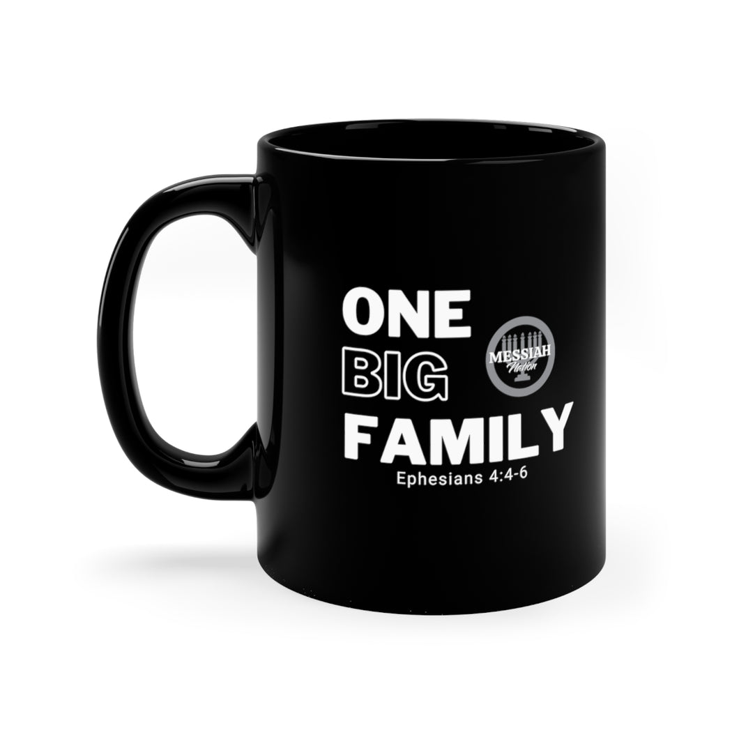 One Big Family (Legoi Echad -One Nation) 11oz Black Mug