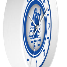 Load image into Gallery viewer, Shofar Watchman Wall clock (Blue &amp; White)
