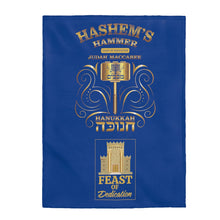 Load image into Gallery viewer, Hashem&#39;s Hammer (Hanukkah) velveteen blanket.
