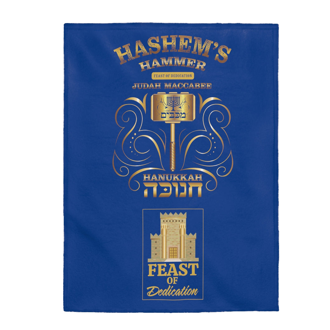 Hashem's Hammer (Hanukkah) velveteen blanket.